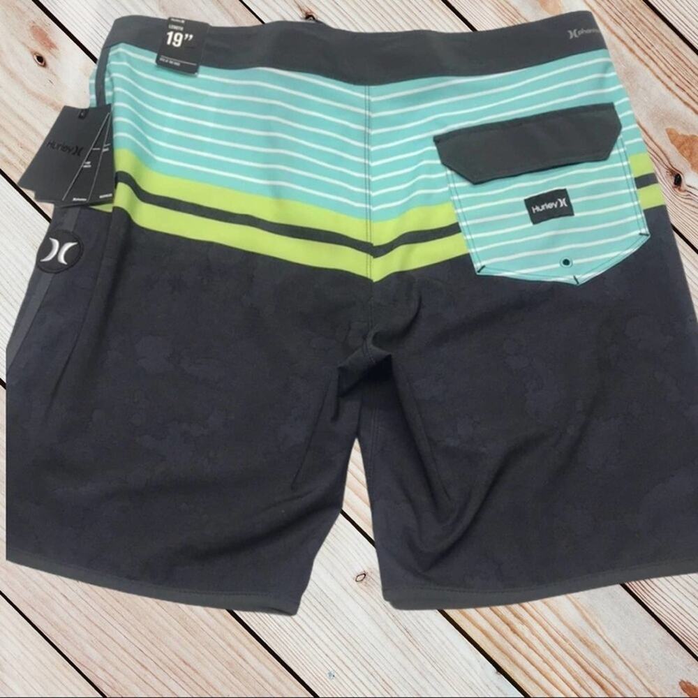 HURLEY PHANTOM Mens 36 Aloha Stripe Board Shorts - Picture 2 of 6